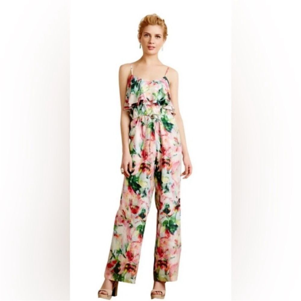 Flour Wood 100% silk Floral Jumpsuit, M
